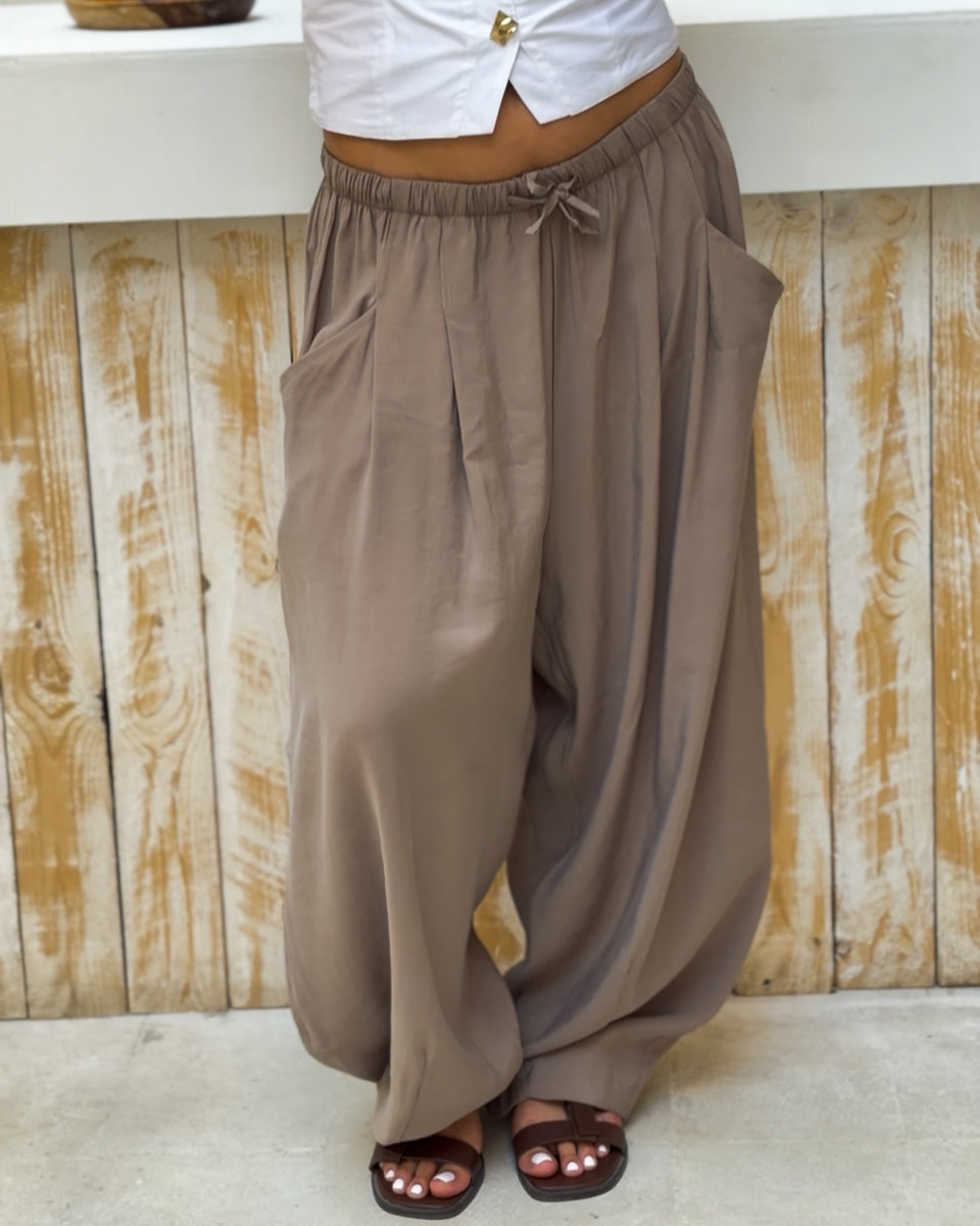 Flowy Balloon Pants - Mocha